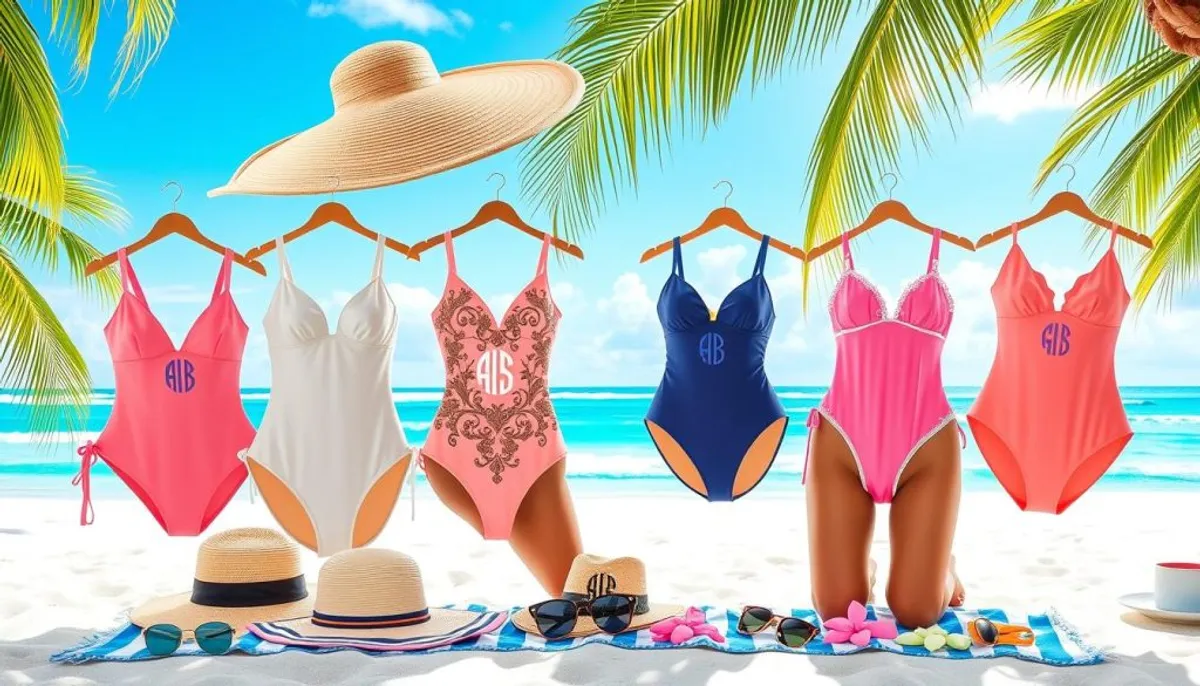 monogrammed swimsuits
